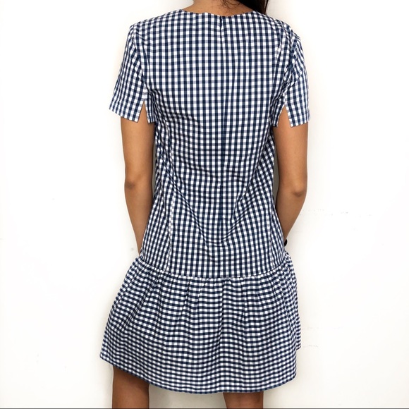 NWT J.Crew Blue White Poplin Drop Casual Dress - Picture 3 of 5